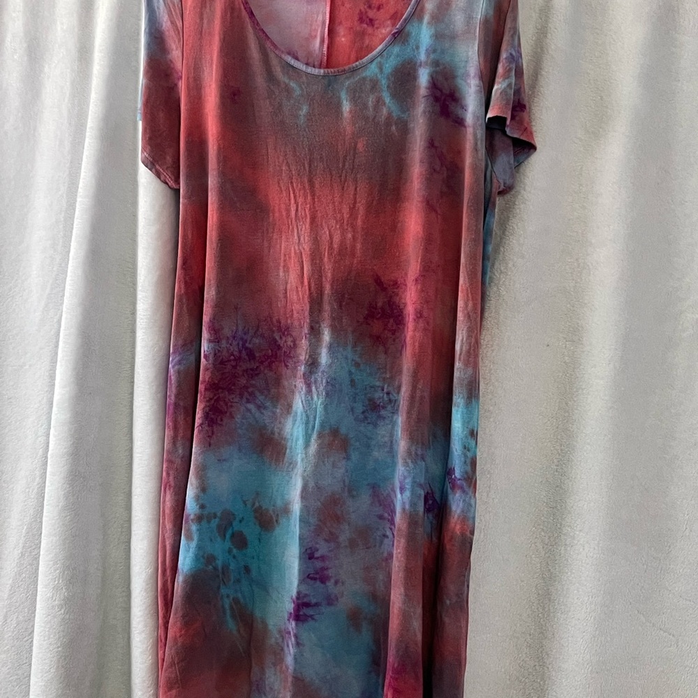 Tie-Dye Short Sleeve Dress
